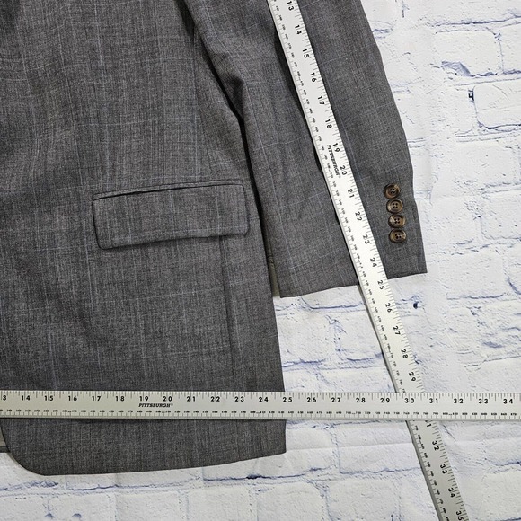 RALPH Ralph Lauren Blazer Jacket Sport Coat Gray Plaid Wool Cashmere MENS SZ 44L - Picture 4 of 12